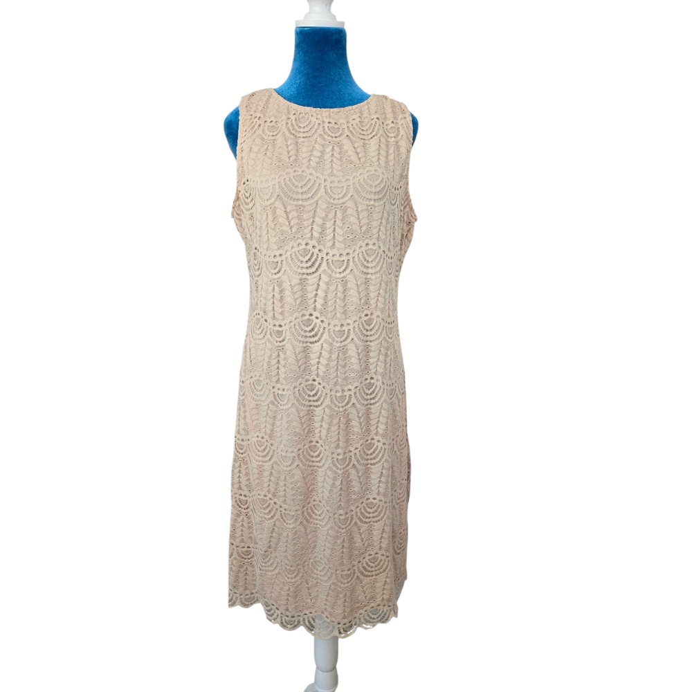 Zac & Rachel Ligth Peach Lace Thank Dress Size 16